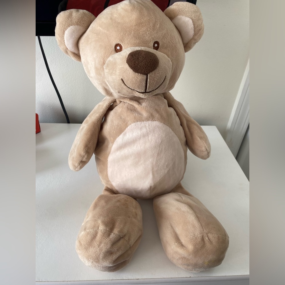 Baby teddy bear with rattle inside